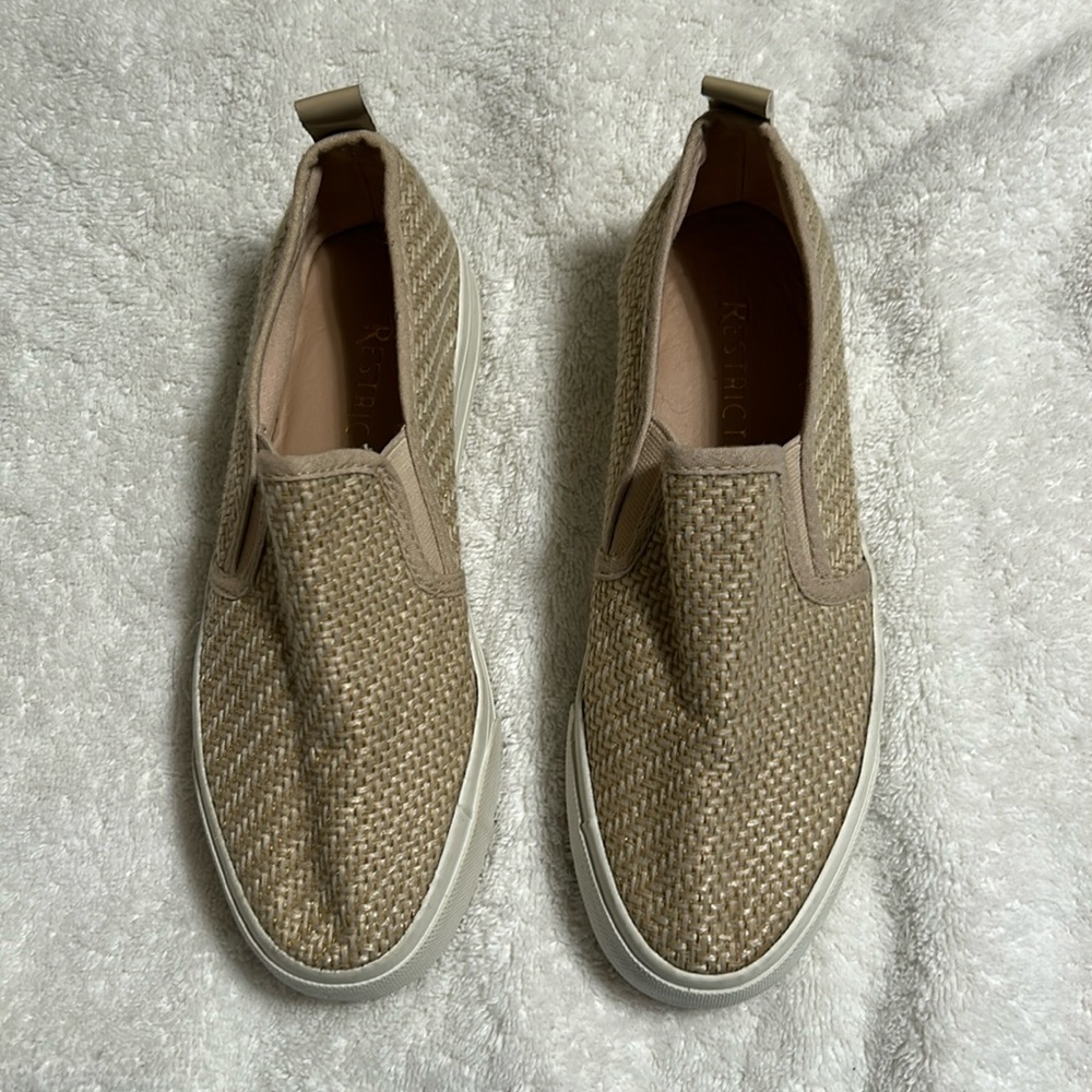 Restricted Slip-on Sneakers, Woven Design, Size 6.5